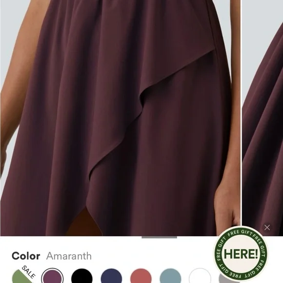 HALARA Amaranth Sleeveless Women's Dress - High Low - Small - burgundy - Picture 3 of 10